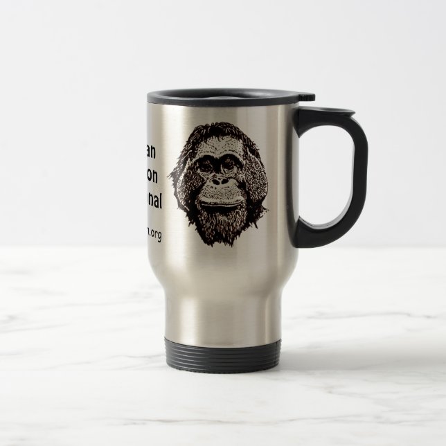 Orangutan Rainforest Preservation Official Logo Travel Mug (Right)