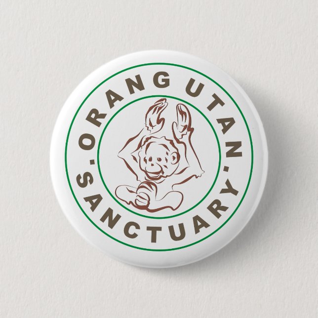 Orangutan Sanctuary Badge Button (Front)