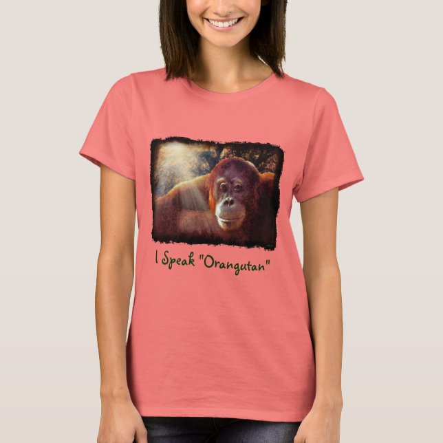 Orangutan Supporter Red Ape Wildlife Art Shirt (Front)