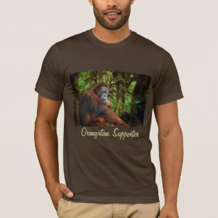 Orangutan Supporter Red Ape Wildlife Art T-Shirt