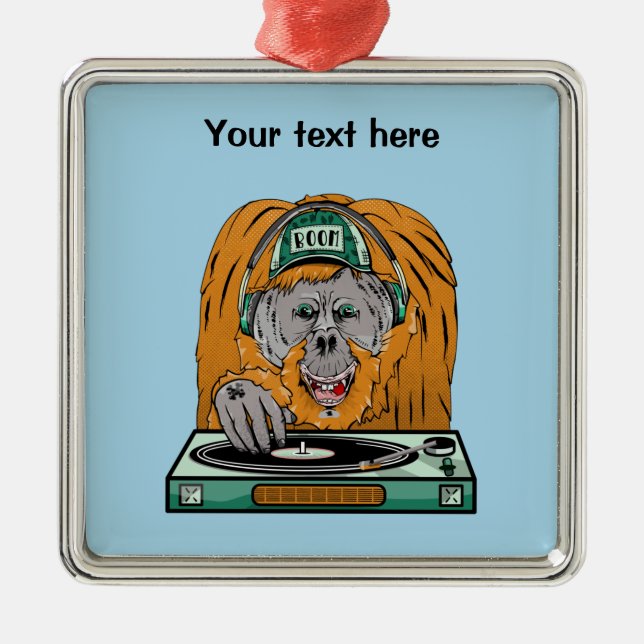 Orangutan Vinyl Record Metal Ornament (Front)