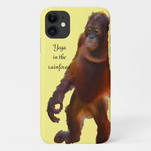 Orangutan Yoga in Rainforest iPhone 11 Case