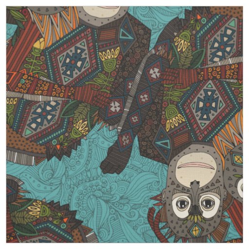 orangutans blue fabric