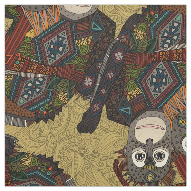 orangutans gold fabric (Swatch)