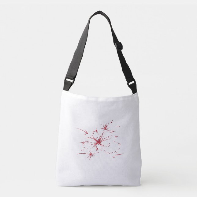 Orangy Red, Cyan and Magenta dot Crossbody Bag (Front)