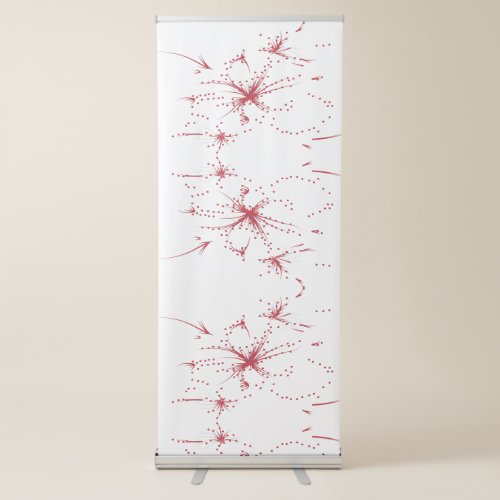 Orangy Red Cyan and Magenta dot Retractable Banner