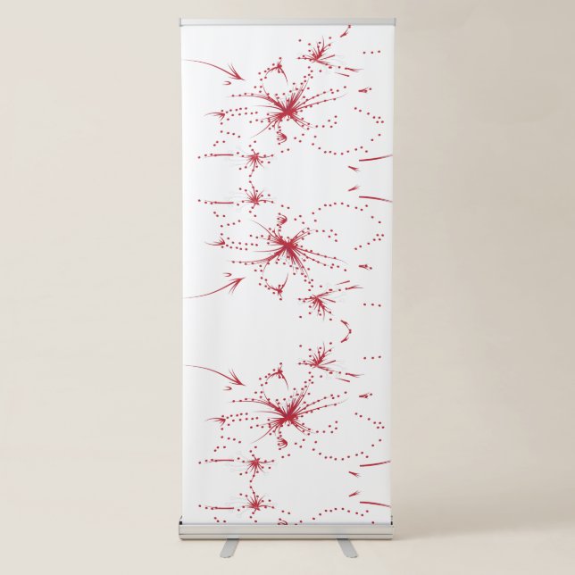 Orangy Red, Cyan and Magenta dot Retractable Banner (Front)
