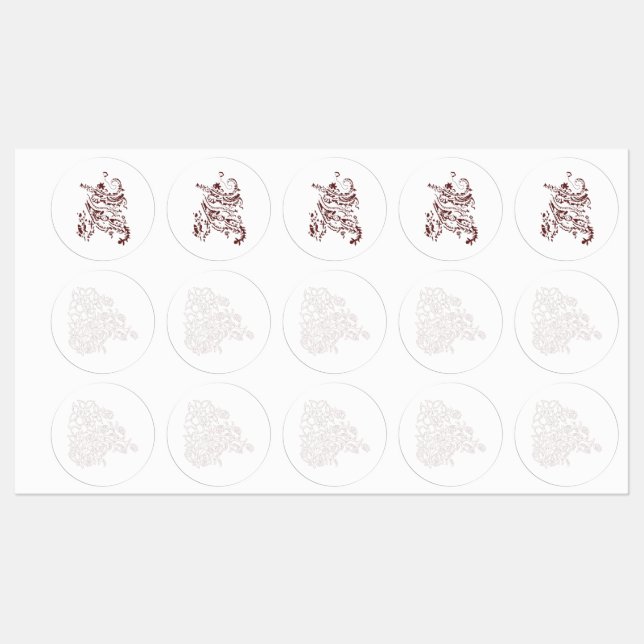 Orangy Red decorative Design Labels (Sheet)
