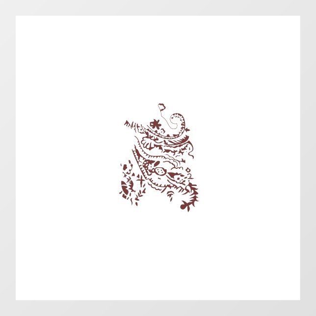 Orangy Red decorative Design Window Cling (Sheet)