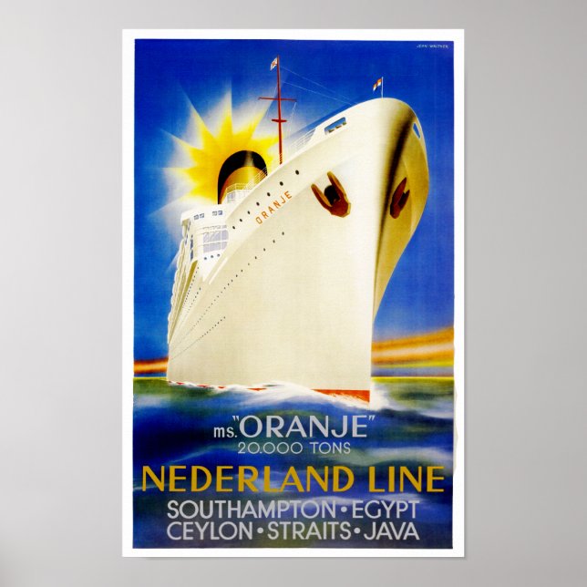 Oranje ~ Nederland Line Poster (Front)