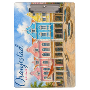 Oranjestad Aruba Caribbean Island Travel Souvenir Clipboard