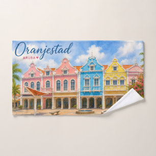 Oranjestad Aruba Caribbean Island Travel Souvenir Hand Towel