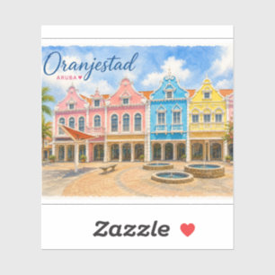 Oranjestad Aruba Caribbean Island Travel Souvenir Sticker