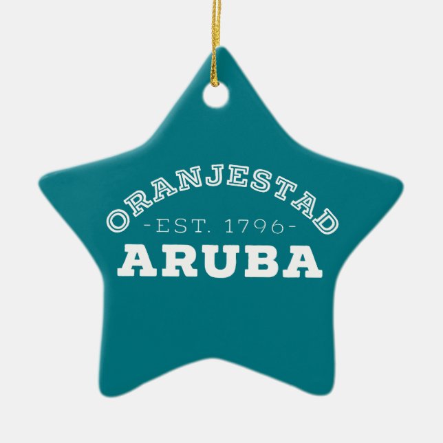Oranjestad Aruba Ceramic Ornament (Front)