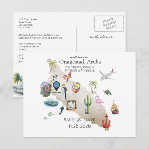 Oranjestad Aruba Destination Wedding Save the Date