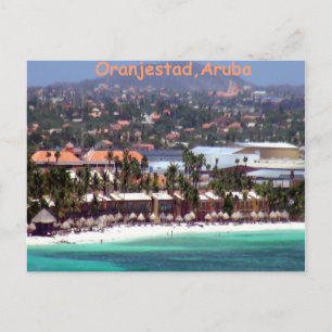 Oranjestad, Aruba in Watercolor Postcard