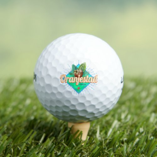Oranjestad Aruba Retro Vintage Caribbean Souvenir Golf Balls