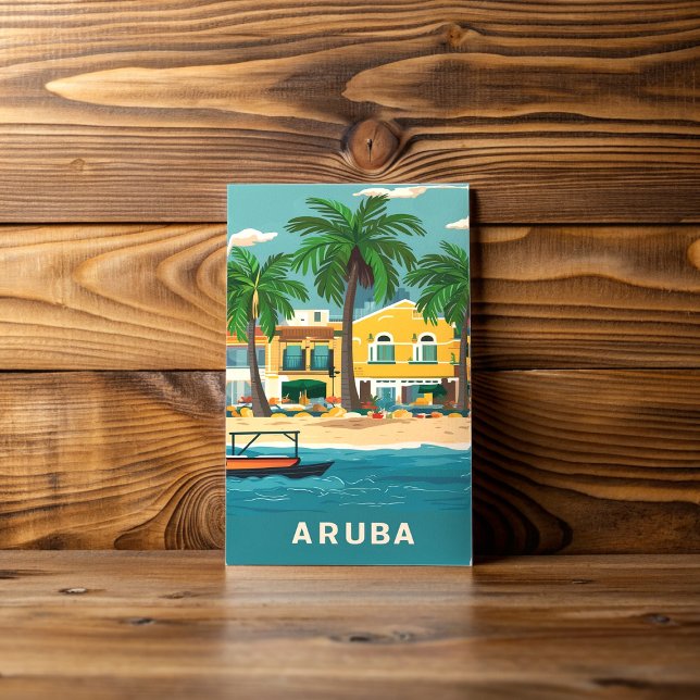 Oranjestad, Aruba Watercolor Painting Postcard (Creator Uploaded)