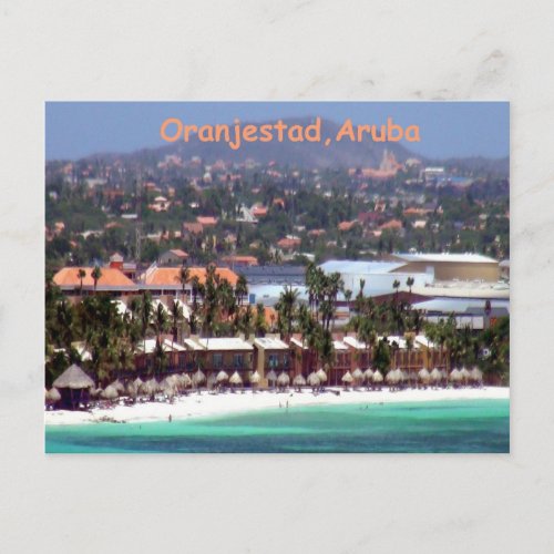 Oranjestad Aruba Watercolor Postcard