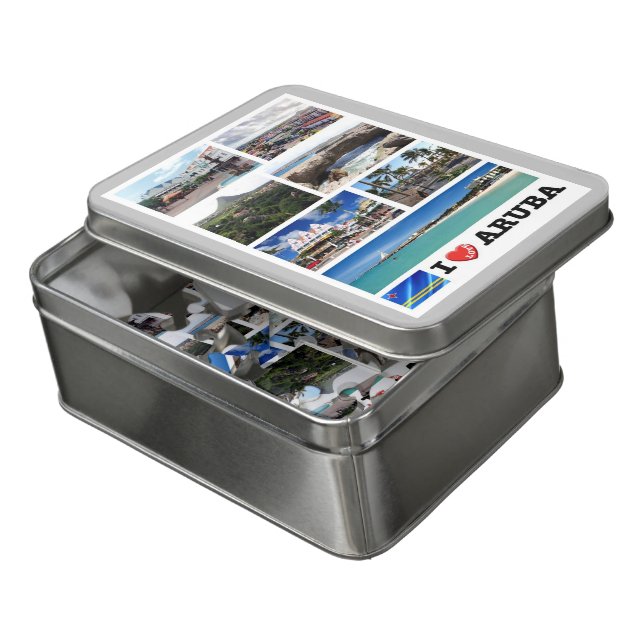 Oranjestad - I Love - Aruba - Jigsaw Puzzle (Lid Open)