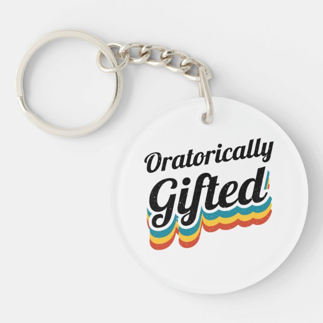 Oratorically Gifted Debate Team Squad Debater Keychain (Front)