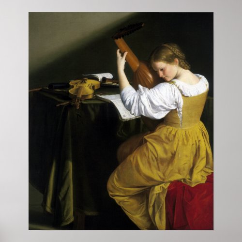 Orazio Gentileschi The Lute Player Poster