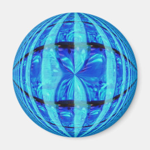 Orb Blue fridge magnet round