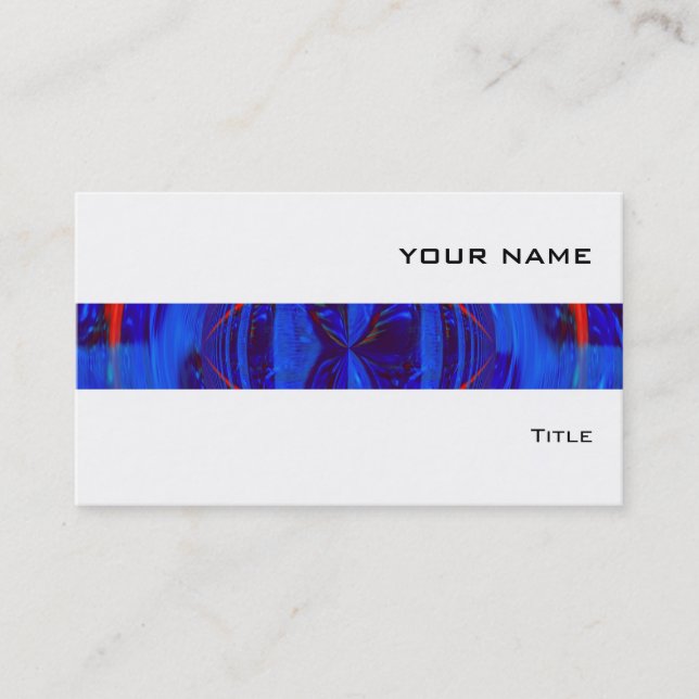 Orb Dark Blue stripe business card white (Front)