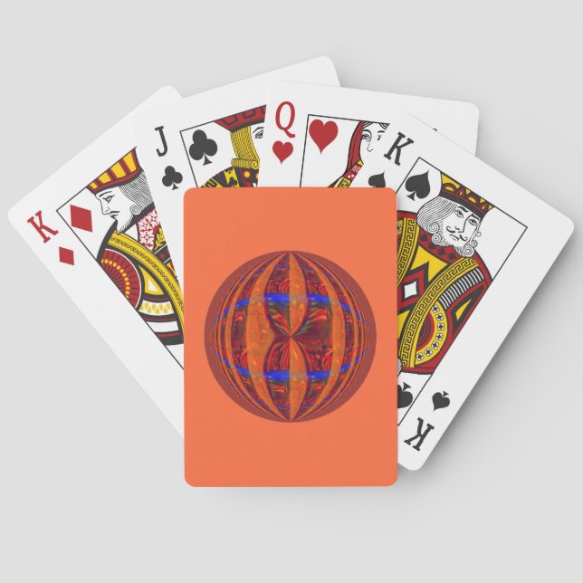 Orb Red playing cards orange (Back)