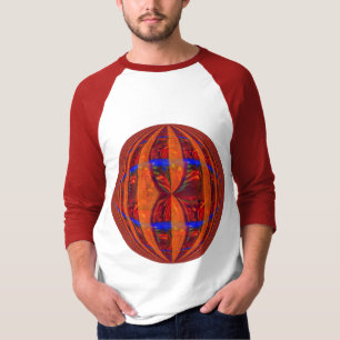 Orb Red Round t-shirt 3/4 sleeve raglan