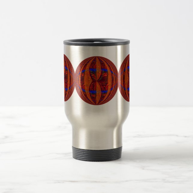 Orb Red Round travel mug (Center)