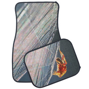 Orb Spider on Web Car Floor Mat
