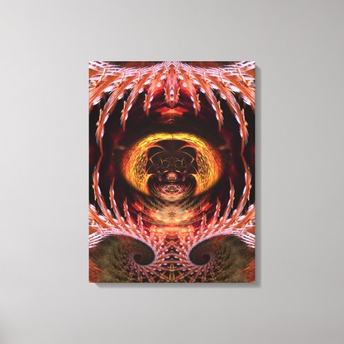 Orb Spirit Tree Fractal Art Fantasy Wrapped Canvas