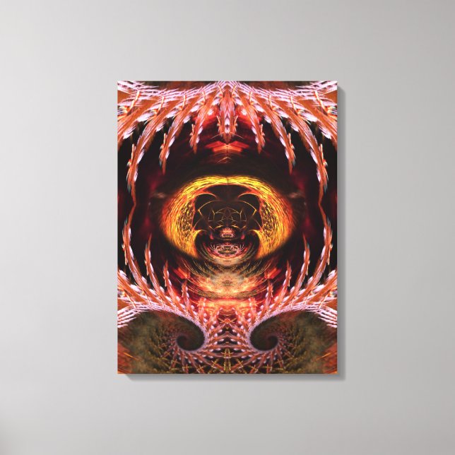 Orb Spirit Tree Fractal Art Fantasy Wrapped Canvas Print (Front)