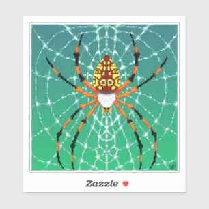 Orb weaver pixel spider  sticker
