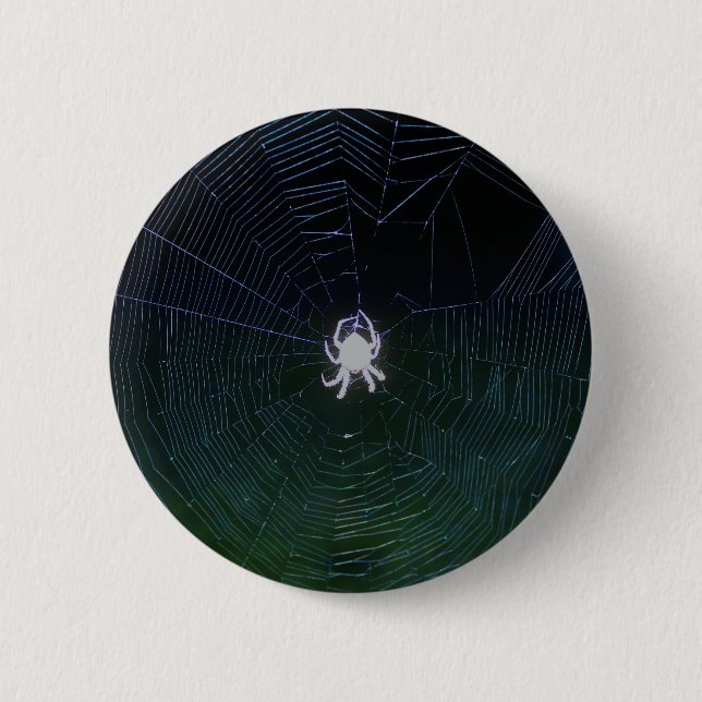 Orb Weaver Spider at night  Button (Front)