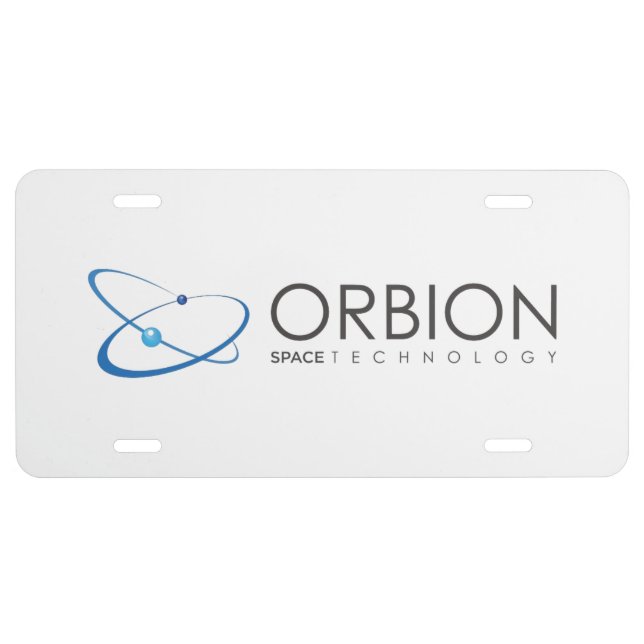 Orbion Logo on White Custom Order License Plate (Front)