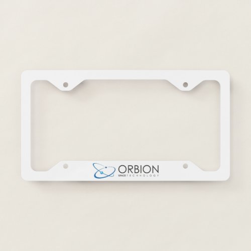 Orbion Logo White License Plate Frame