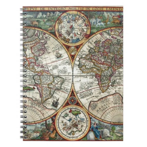 Orbis Terrarum 1594 _ Famous World Map Notebook