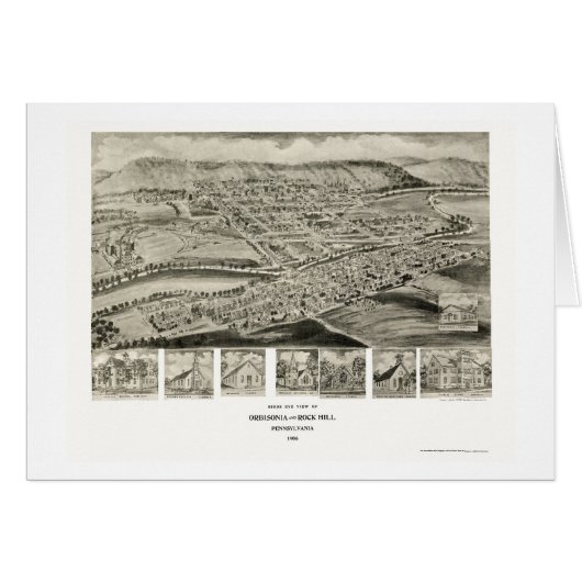 Orbisonia & Rock Hill, PA Panoramic Map - 1906 Cards (Front Horizontal)