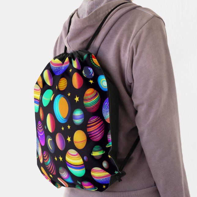 Orbits and Planets Drawstring Backpack (Insitu)