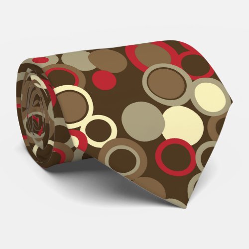 Orbs Polka Dot Cocoa Brown Two_sided Printed Tie