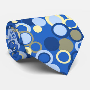 Orbs Polka Dot Ocean Blue Two-sided Printed Tie