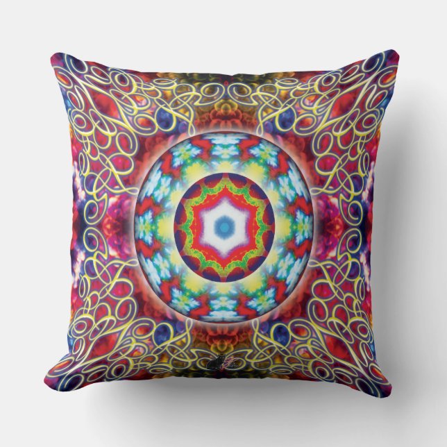 Orbz Kaleid  Throw Pillow (Front)