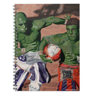 Orc Gladiator Football Fantasy Art Spiral Notebook