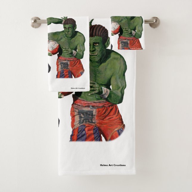 Orc Gladiator Football Sport Fantasy Bath Towels (Insitu)