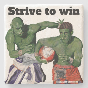 Orc Gladiator Football Sport Fantasy Stone Coaster