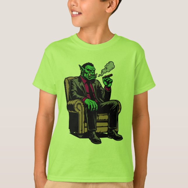 Orc in a chair with a cigar T-Shirt (Front)