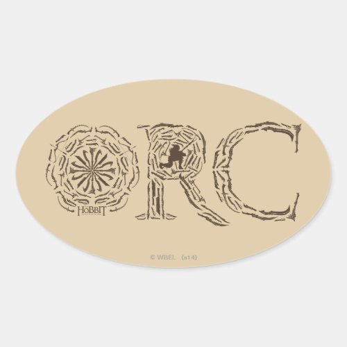 Orc Weapons Collage Oval Sticker