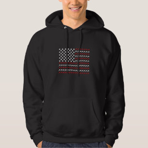 Orca 4th Of July Paw Print American Flag Swea Hoodie